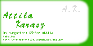 attila karasz business card